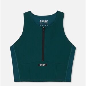 Bandit Cadence Zip Front Race Crop - Pine, XS
